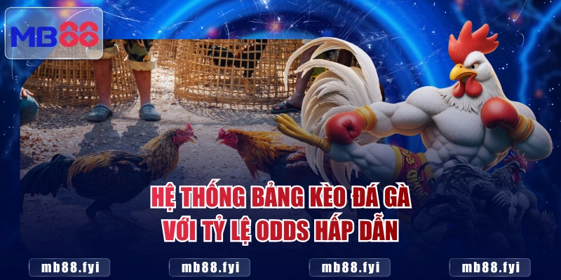 Hệ thống bảng kèo đá gà với tỷ lệ Odds hấp dẫn 